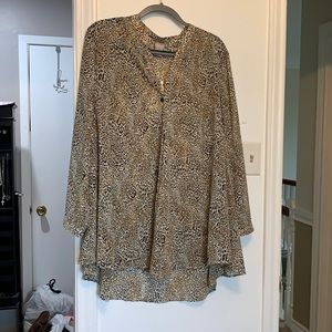 Cheetah print button down shirt